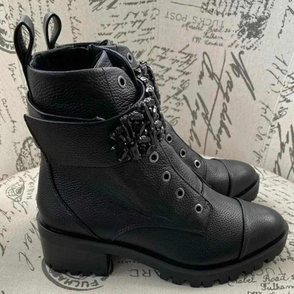 NEW, Karl Lagerfeld Paris, Pippa‎ Lace Up Boot, Black